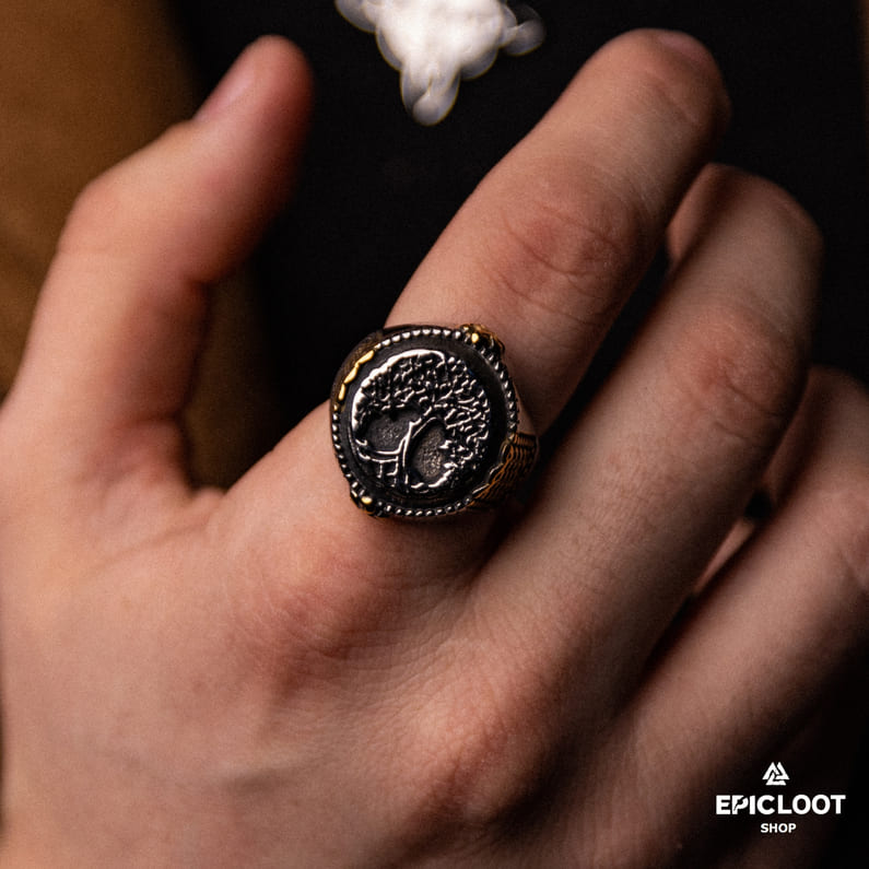 Decorative Nordic Symbol Yggdrasil Ring