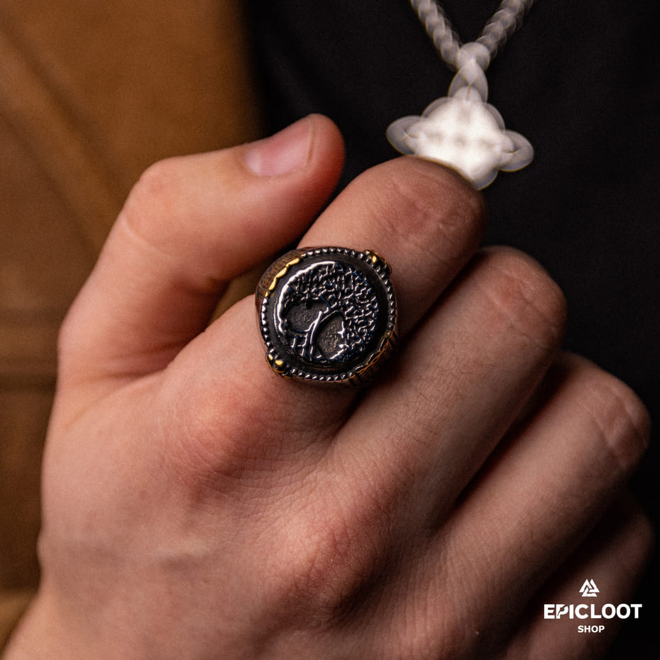 Decorative Nordic Symbol Yggdrasil Ring