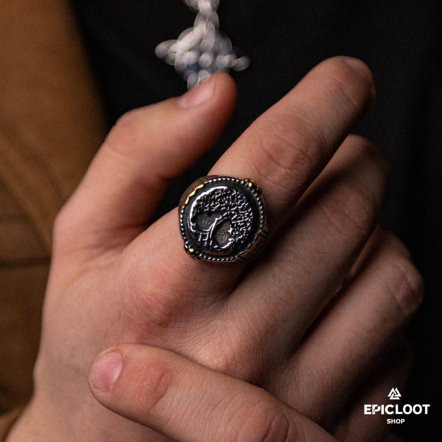 Decorative Nordic Symbol Yggdrasil Ring