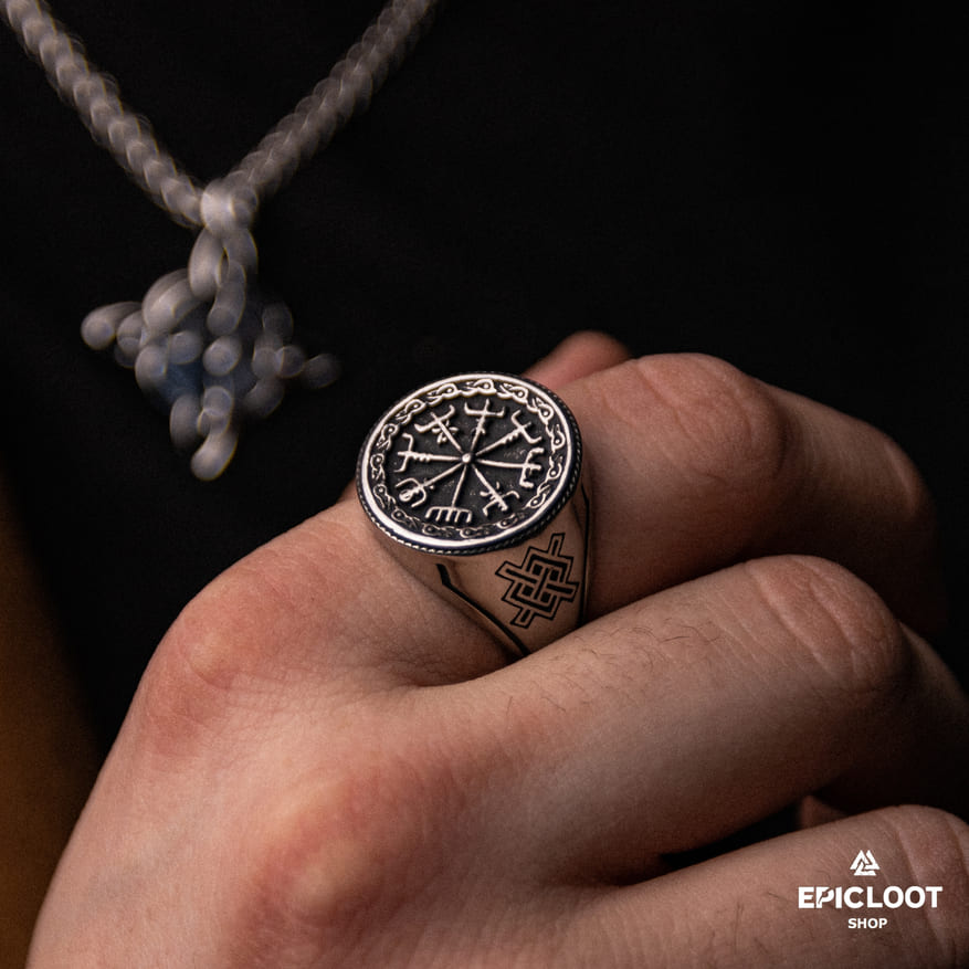 Norse Symbol Stainless Steel Vegvisir Ring
