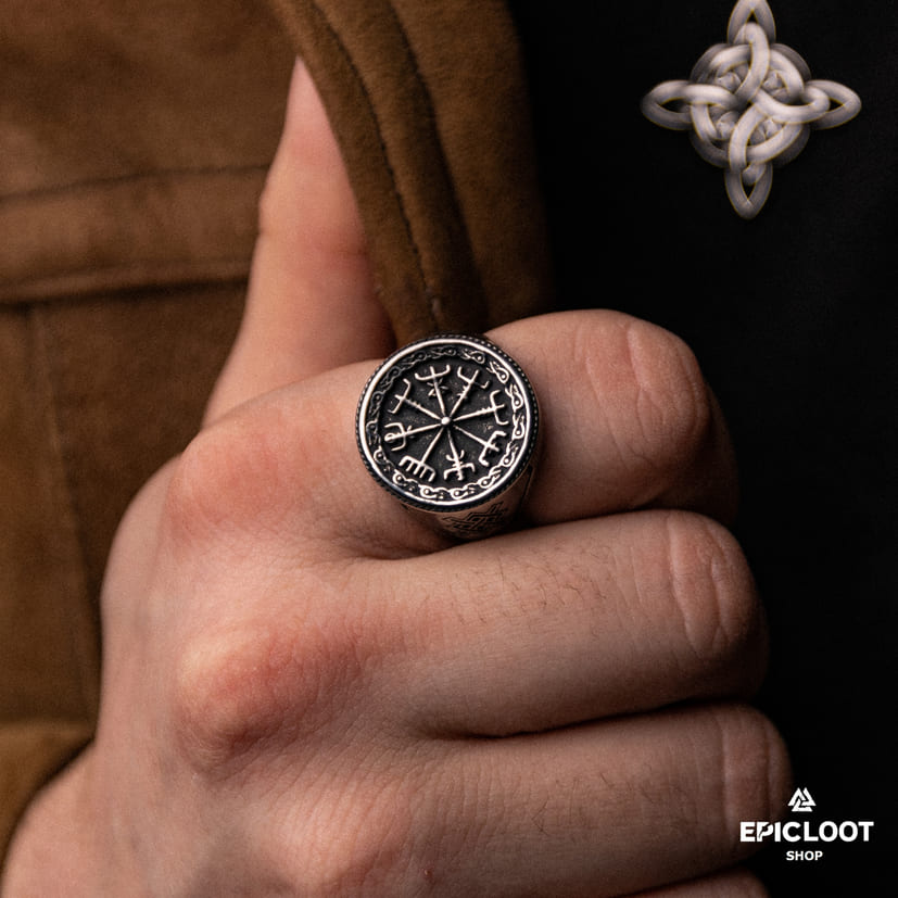 Norse Symbol Stainless Steel Vegvisir Ring