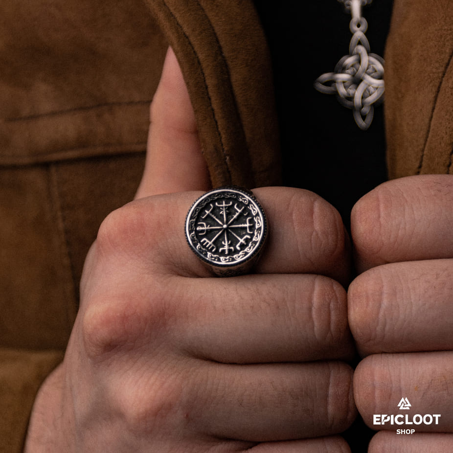 Norse Symbol Stainless Steel Vegvisir Ring