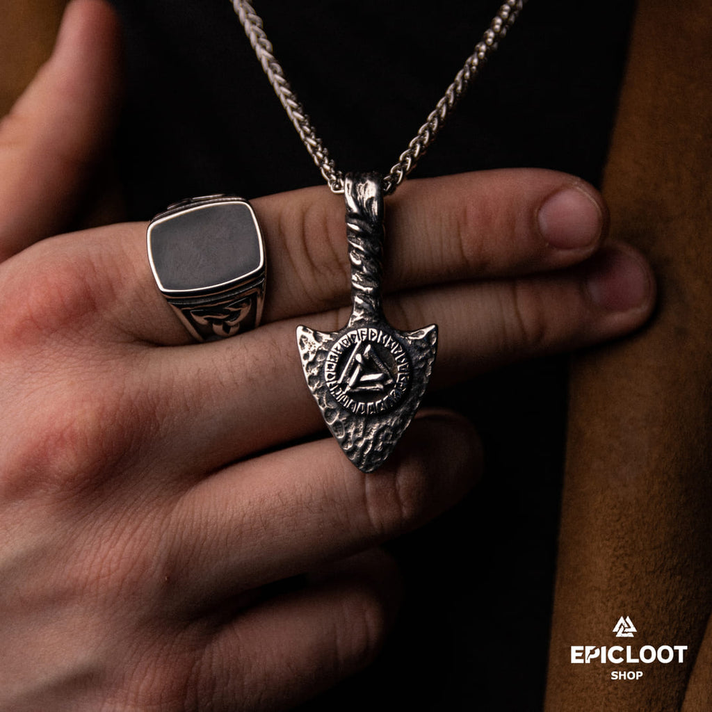 Gungnir Spear Necklace with Valknut Symbol