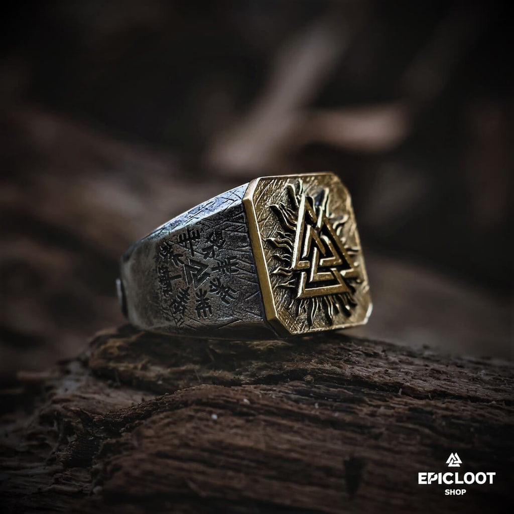 925 Silver Nordic Valknut Ring