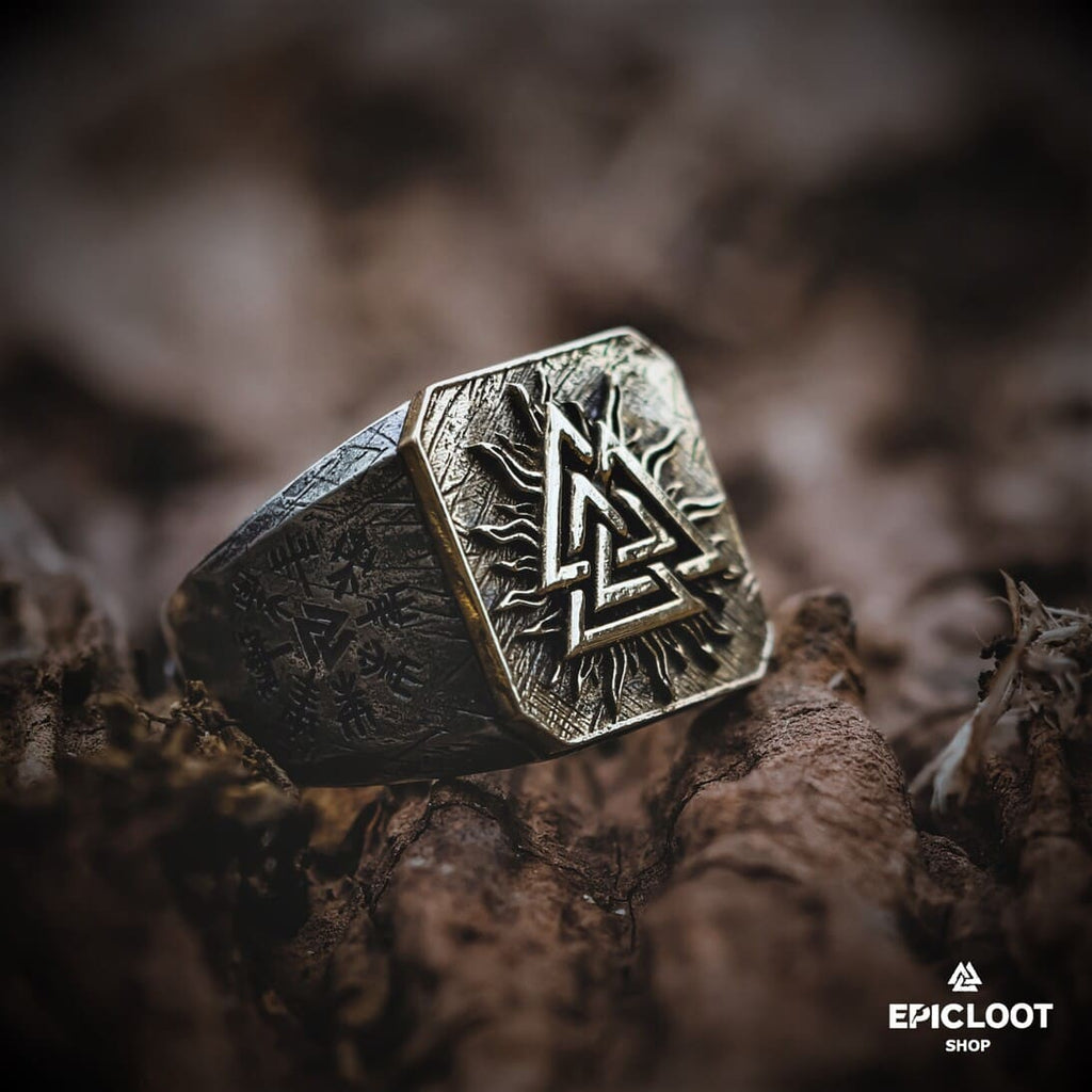 925 Silver Nordic Valknut Ring