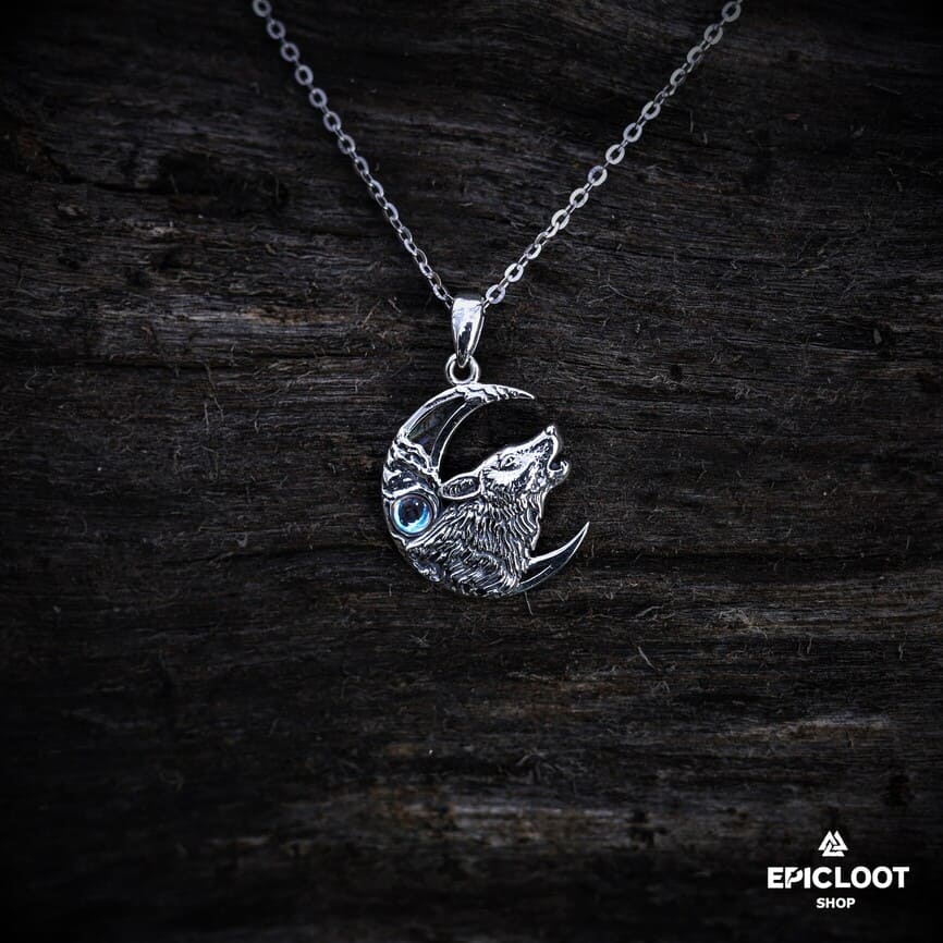 Moon Wolf  Necklace