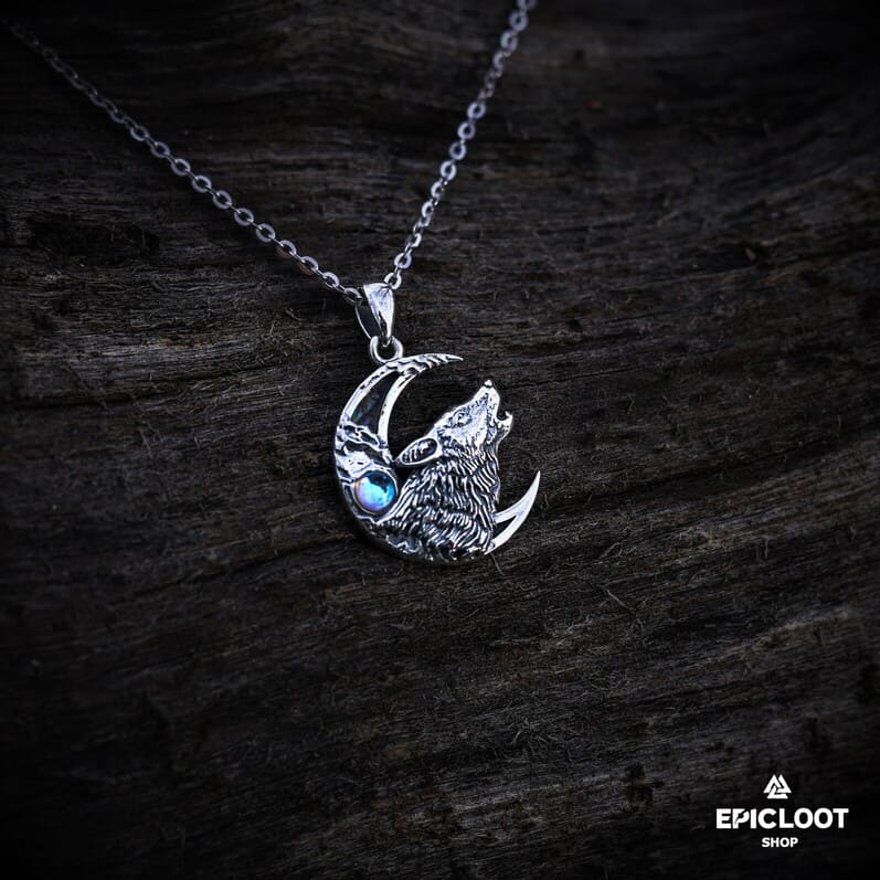 Moon Wolf  Necklace