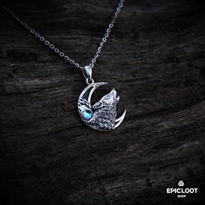 Moon Wolf  Necklace