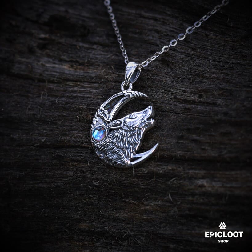 Moon Wolf  Necklace