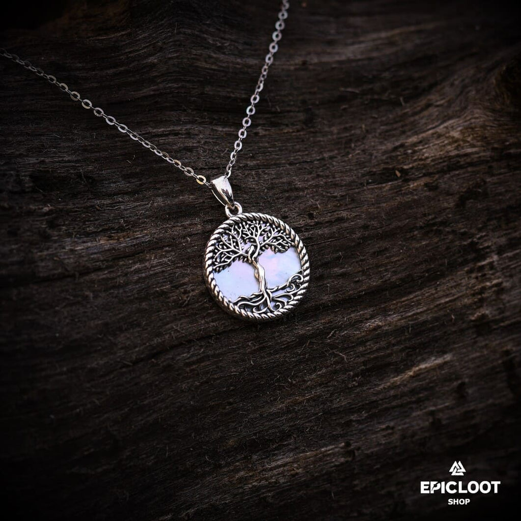 Yggdrasil White stone Necklace