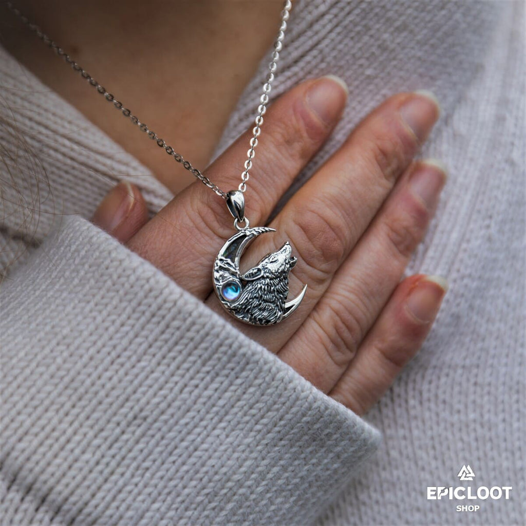 Moon Wolf  Necklace