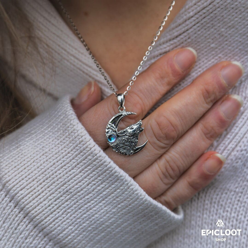 Moon Wolf  Necklace