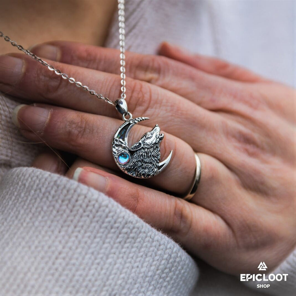 Moon Wolf  Necklace