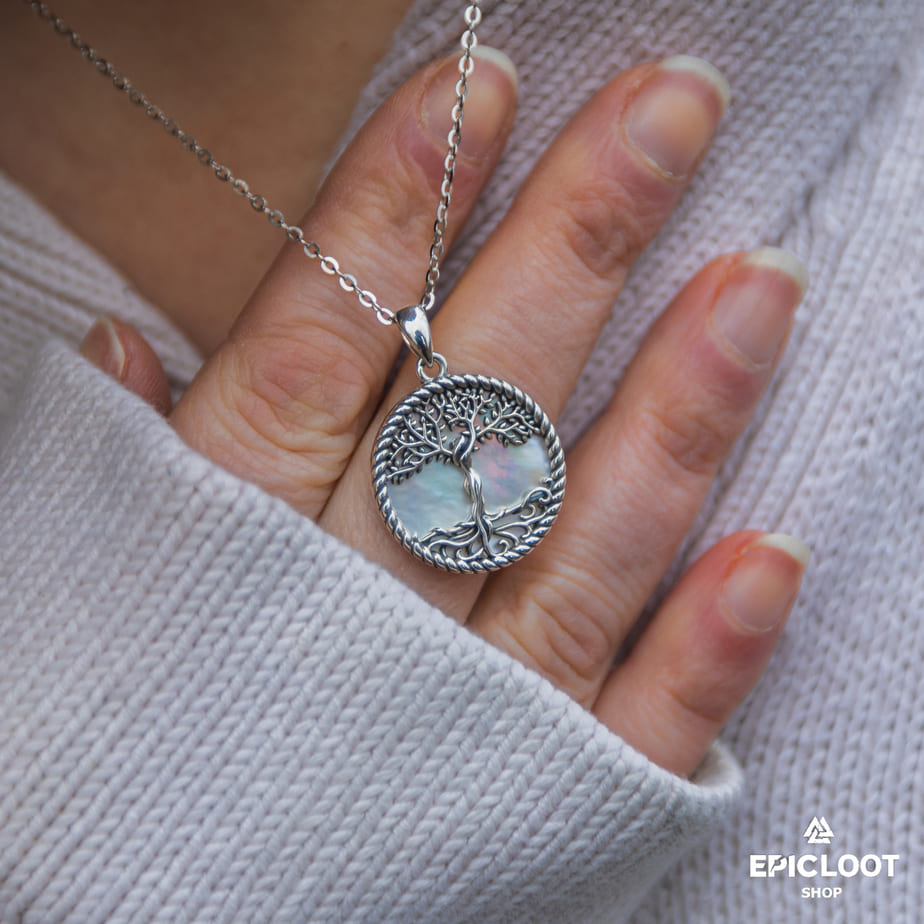 Yggdrasil White stone Necklace