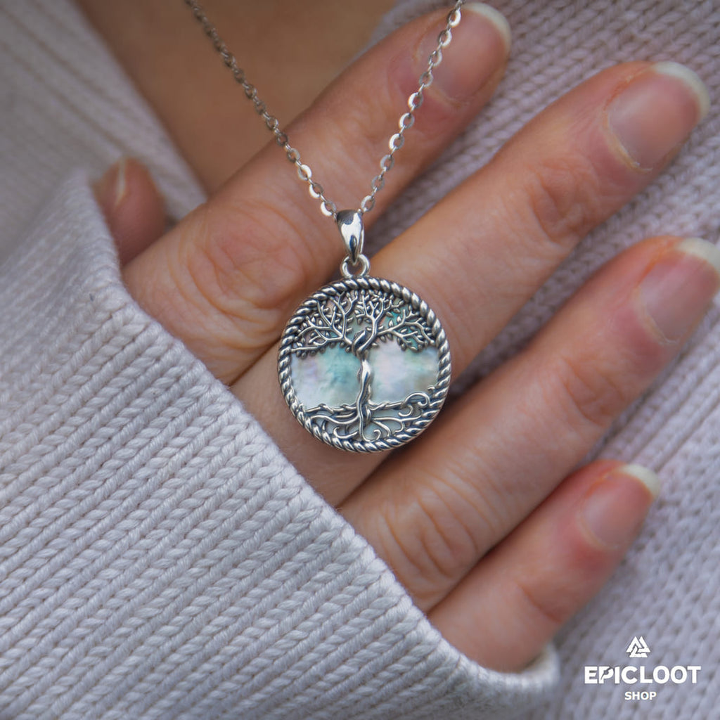 Yggdrasil White stone Necklace