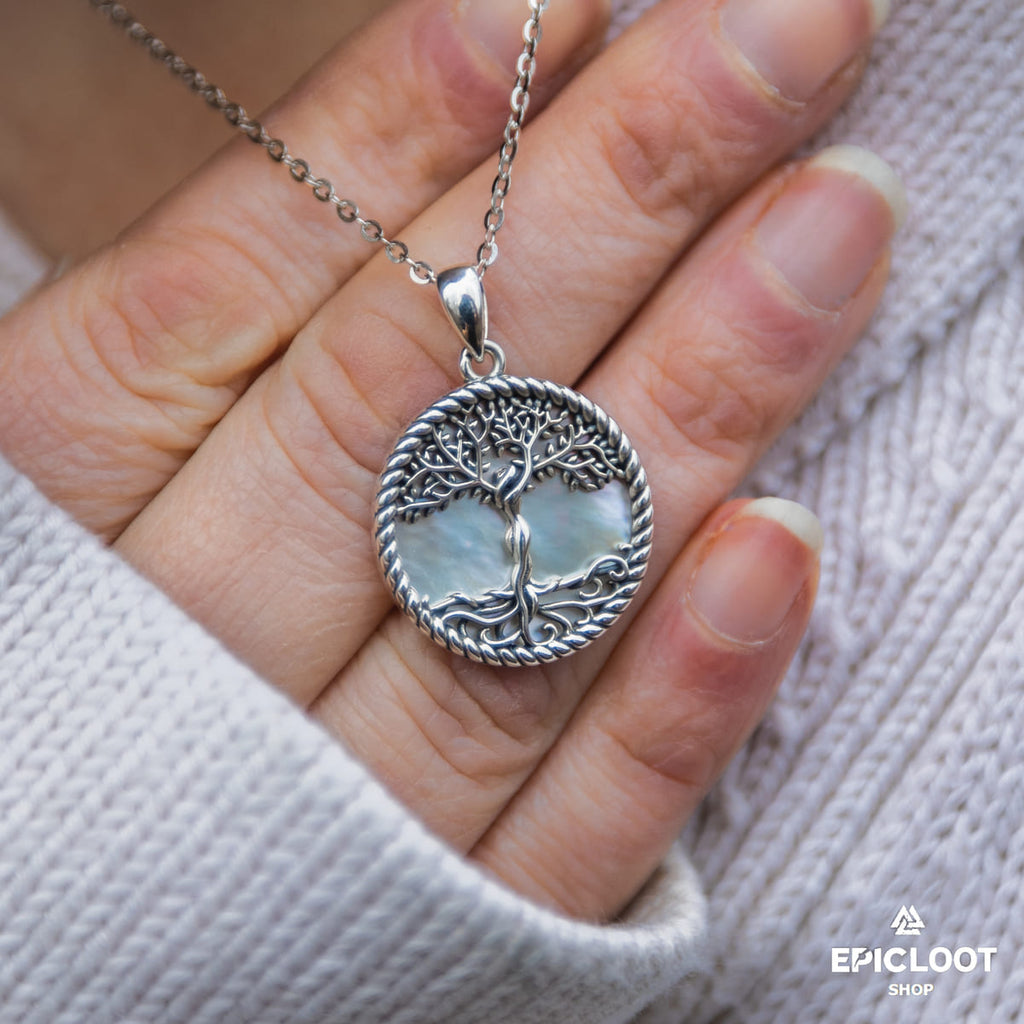 Yggdrasil White stone Necklace