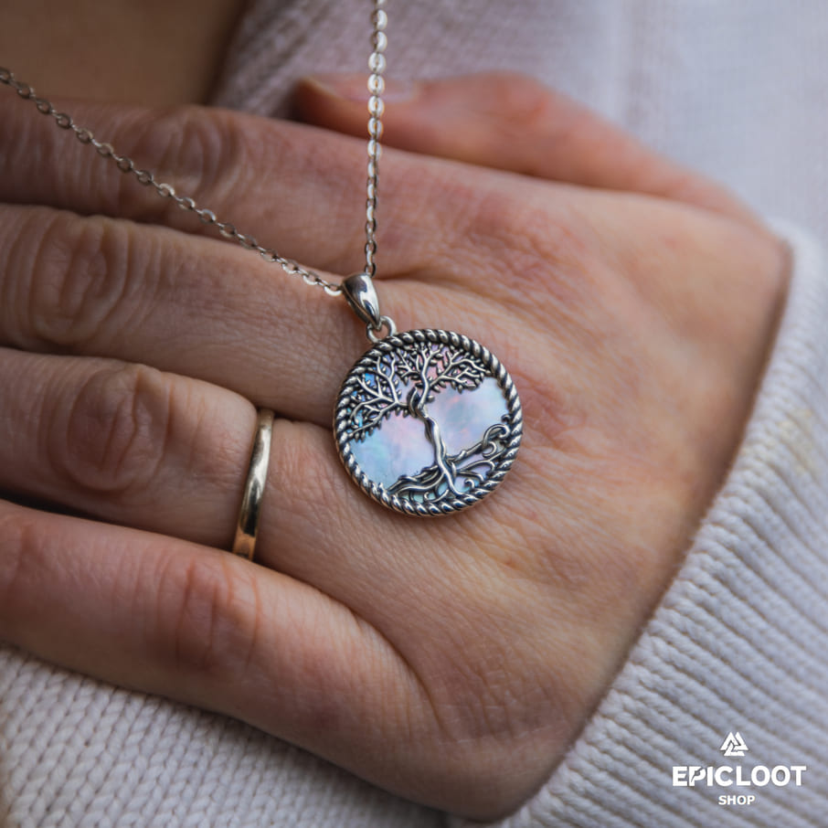 Yggdrasil White stone Necklace