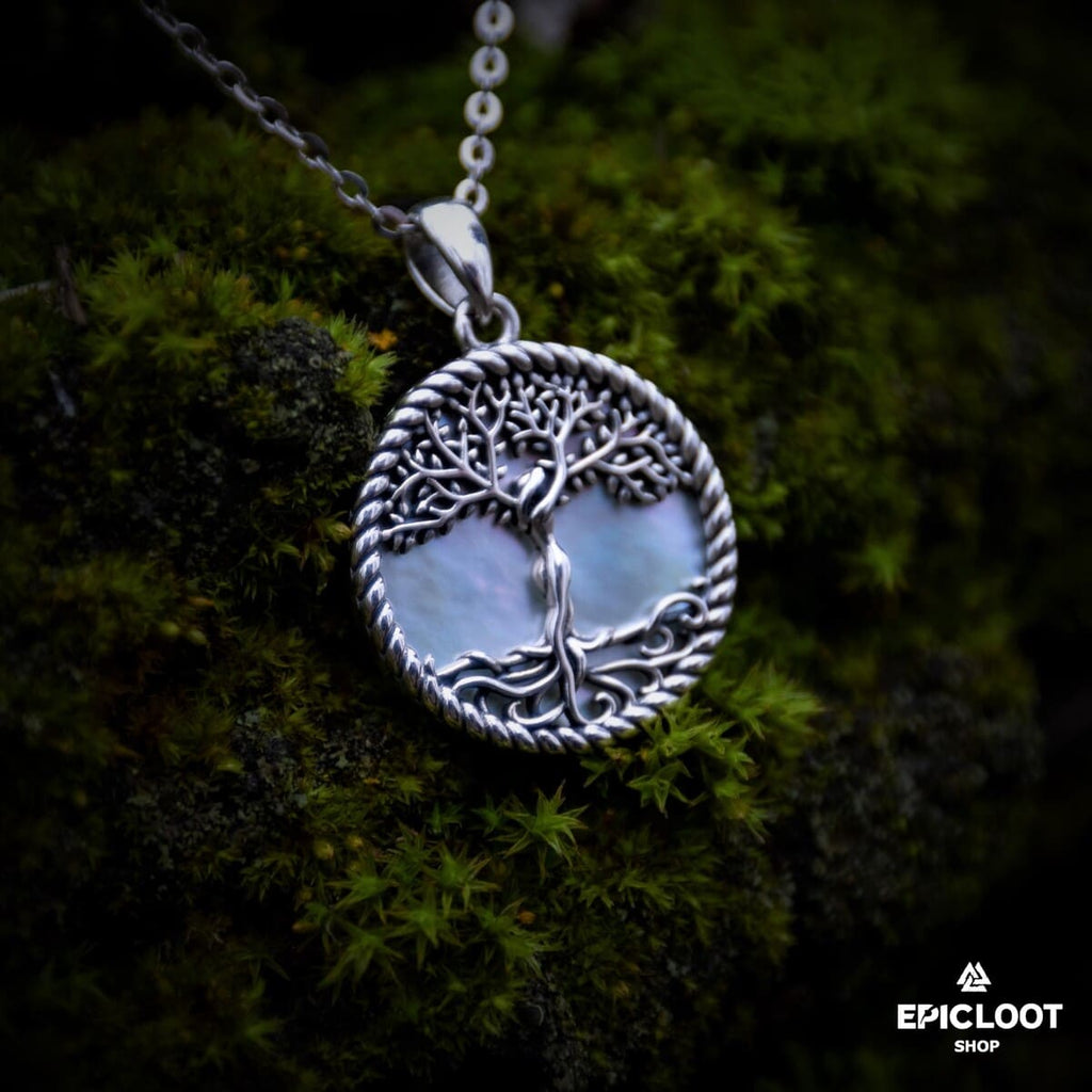 Yggdrasil White stone Necklace