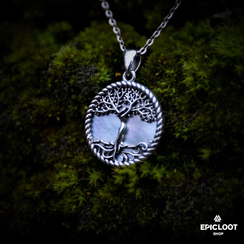 Yggdrasil White stone Necklace