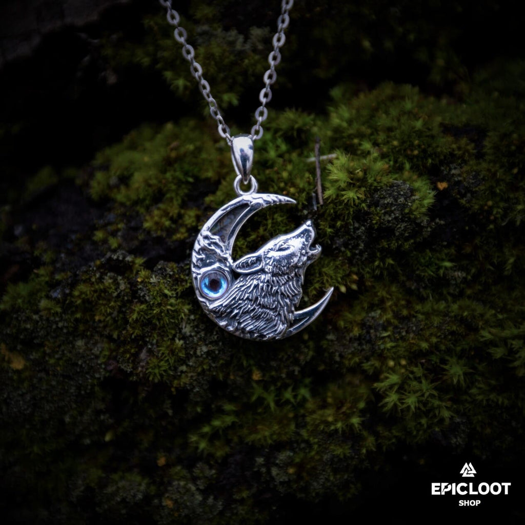 Moon Wolf  Necklace