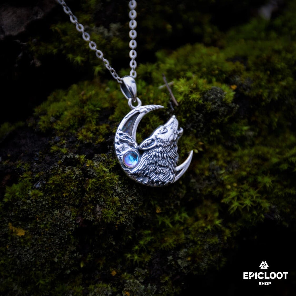 Moon Wolf  Necklace