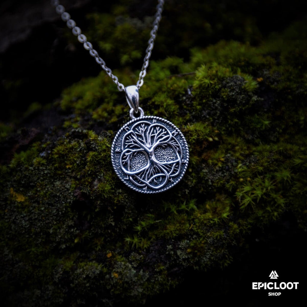 925 Silver Yggdrasil Runic Pendant Necklace