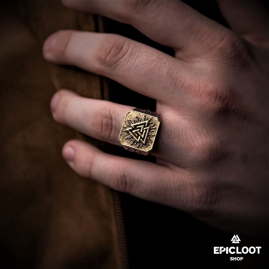 925 Silver Nordic Valknut Ring