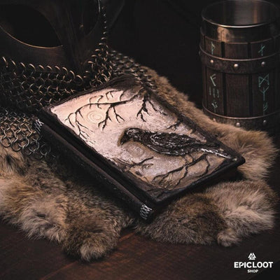 3D Raven Journal Book - Ručně malovaný