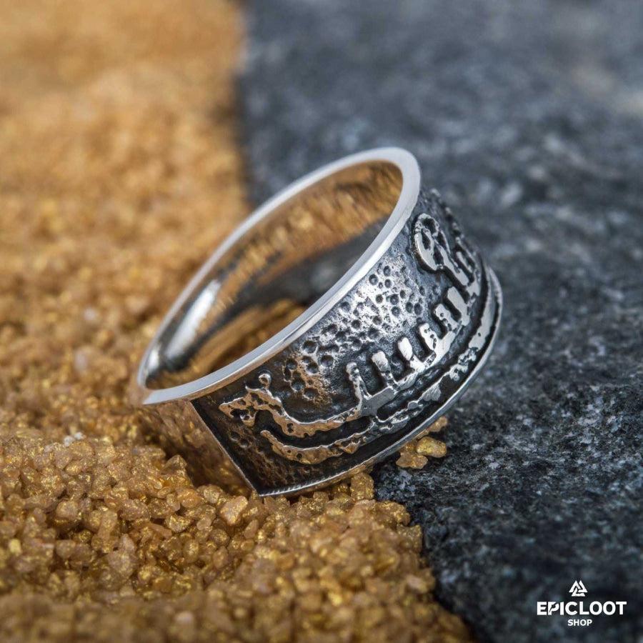 925 silver Drakkar Longship Ring