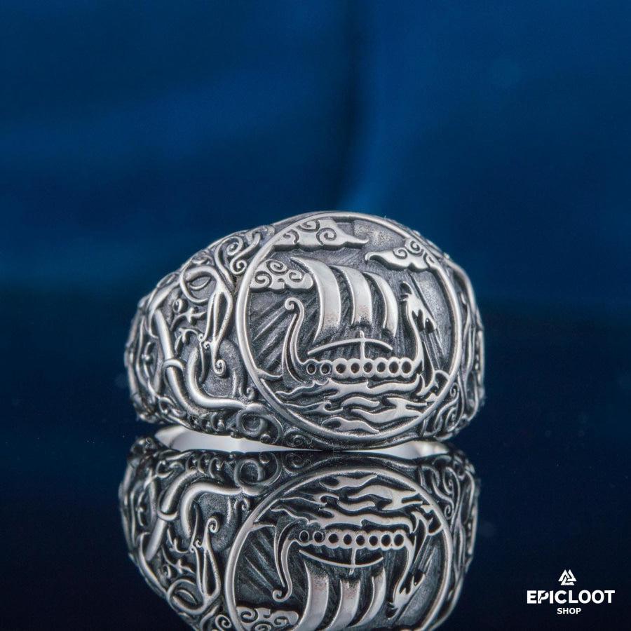 925 silver Drakkar Symbol Ring Urnes Style