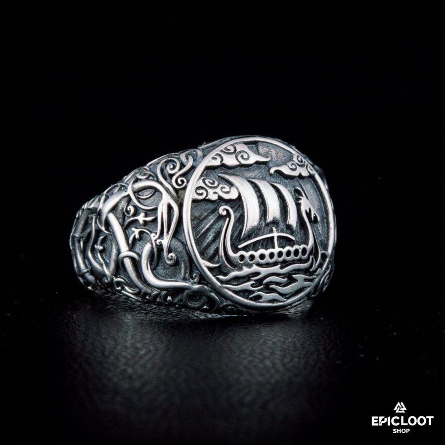 925 silver Drakkar Symbol Ring Urnes Style