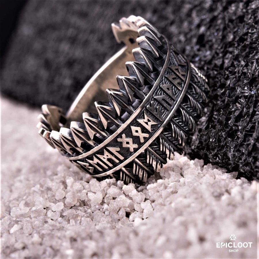 925 silver Elder Futhark Arrows Ring