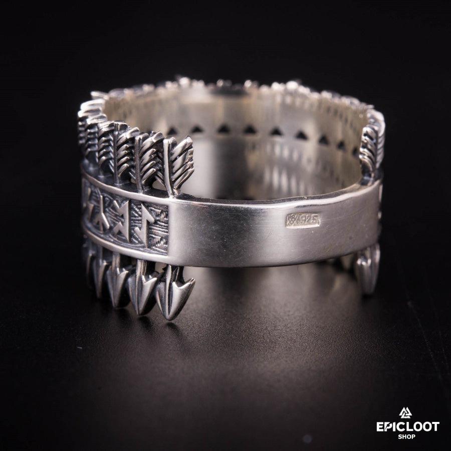 925 silver Elder Futhark Arrows Ring
