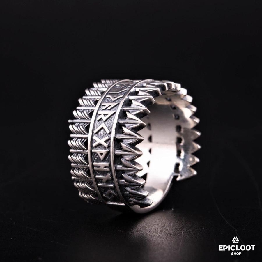 925 silver Elder Futhark Arrows Ring