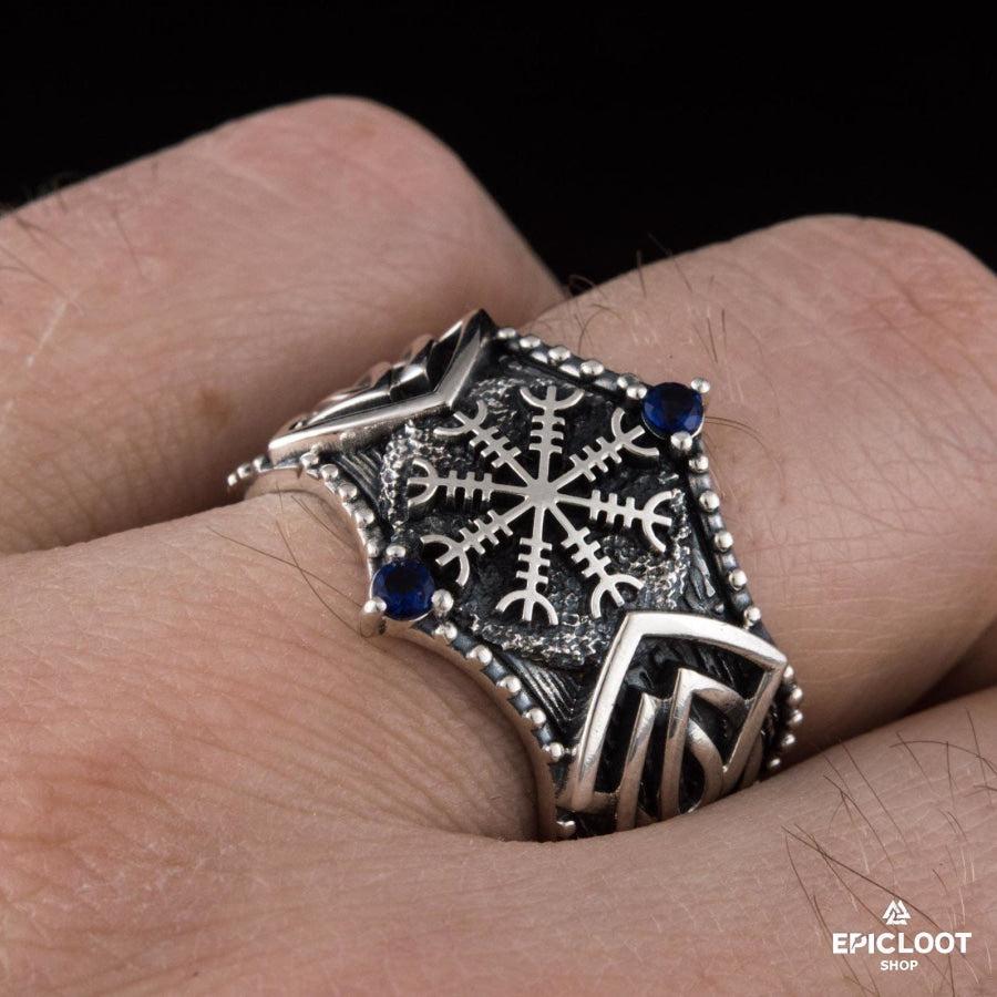 925 silver Helm of Awe Ring Nordic Design
