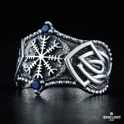 Anello Helm of Awe in Argento 925 Design Nordico
