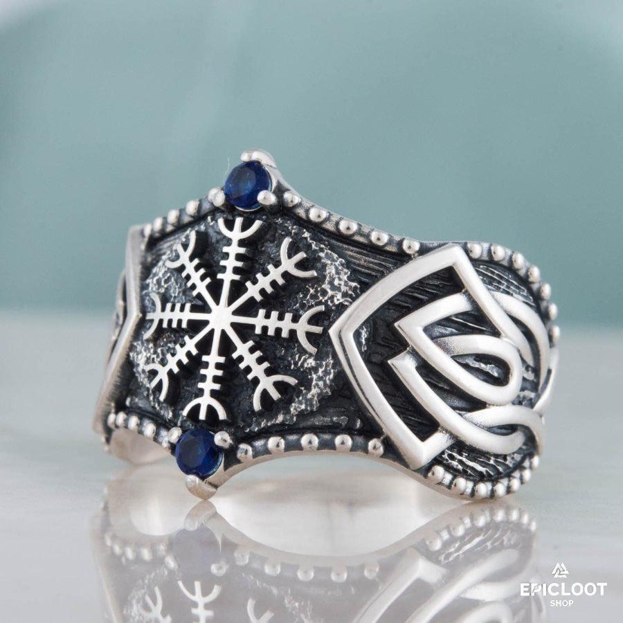 925 silver Helm of Awe Ring Nordic Design