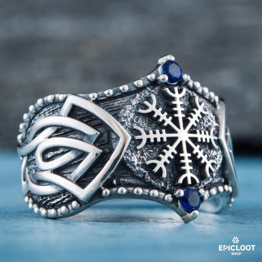 925 silver Helm of Awe Ring Nordic Design