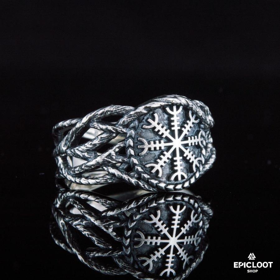 925 silver Helm of Awe Ring Unique Design