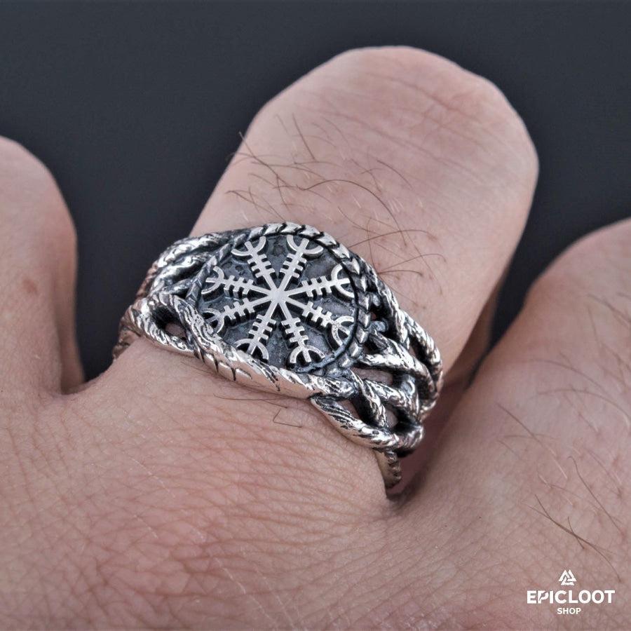 925 silver Helm of Awe Ring Unique Design