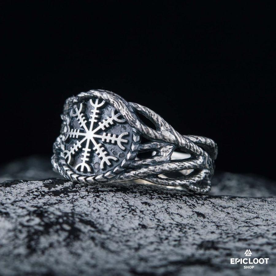 925 silver Helm of Awe Ring Unique Design