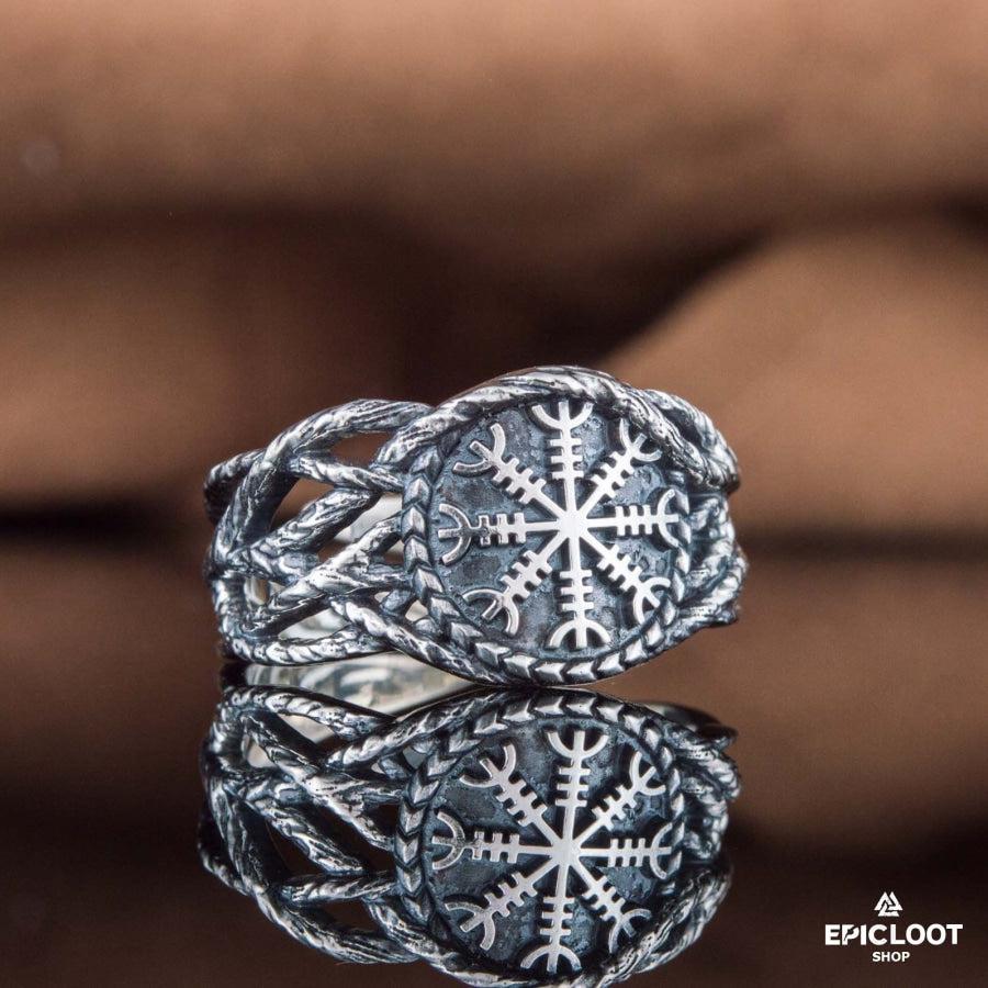 925 silver Helm of Awe Ring Unique Design