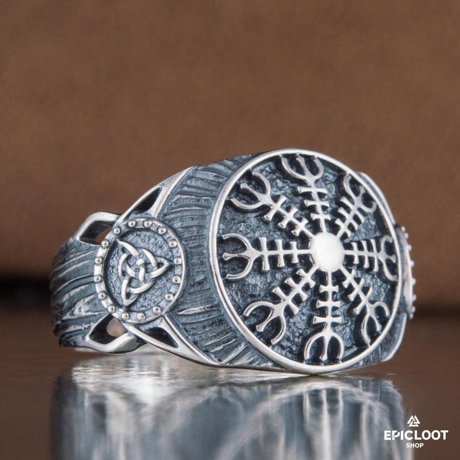 925 silver Helm of Awe Symbol Ring