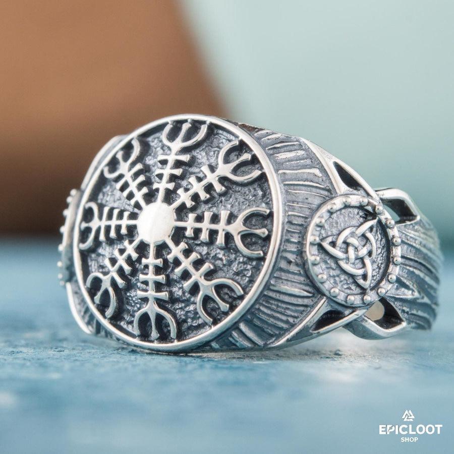 925 silver Helm of Awe Symbol Ring
