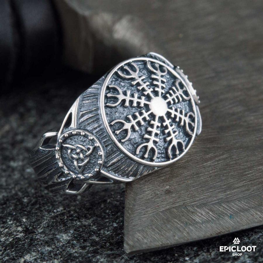 925 silver Helm of Awe Symbol Ring