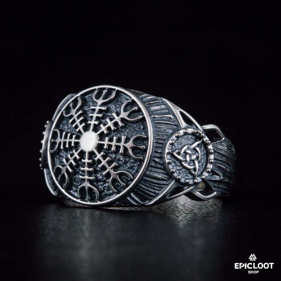 925 silver Helm of Awe Symbol Ring
