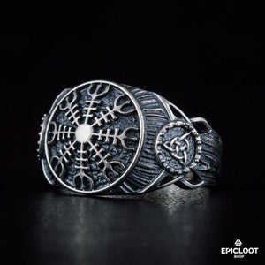 925 silver Helm of Awe Symbol Ring