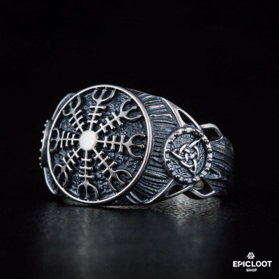 925 silver Helm of Awe Symbol Ring