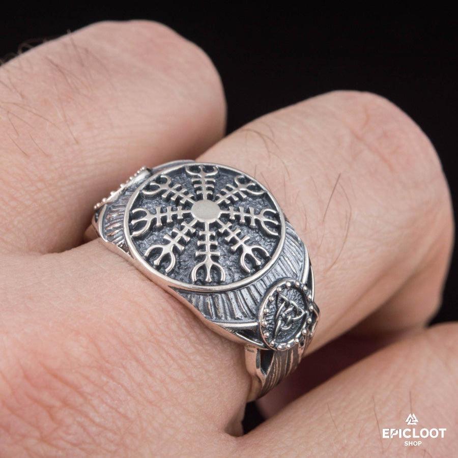 925 silver Helm of Awe Symbol Ring