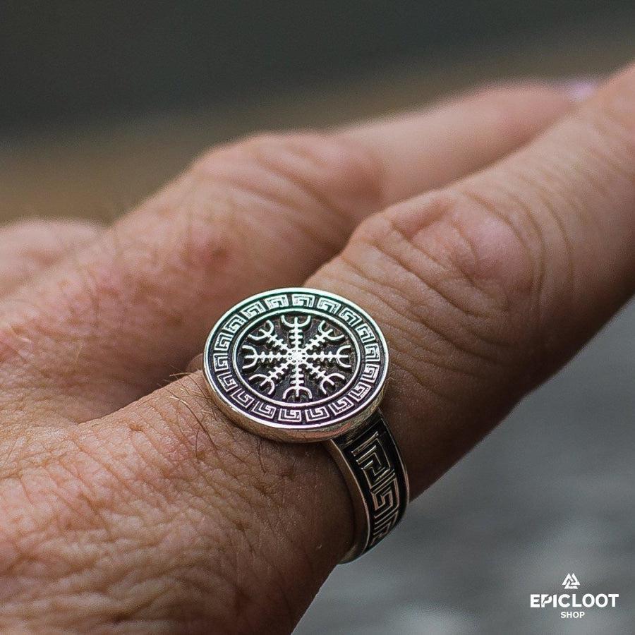 925 silver Helm of Awe Symbol Ring Nordic Design
